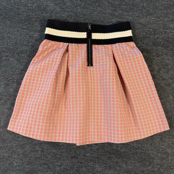 Maeve Anthropologie Pleated Swing Skirt Smal Pink Elastic Waist Pockets - Picture 3 of 6